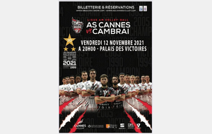 AS Cannes - Cambrai le 12.11.21 à 20h au Palais des Victoires